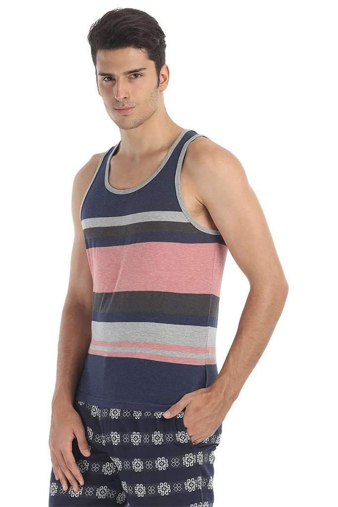 Crew Neck Contrast Stripe Tank