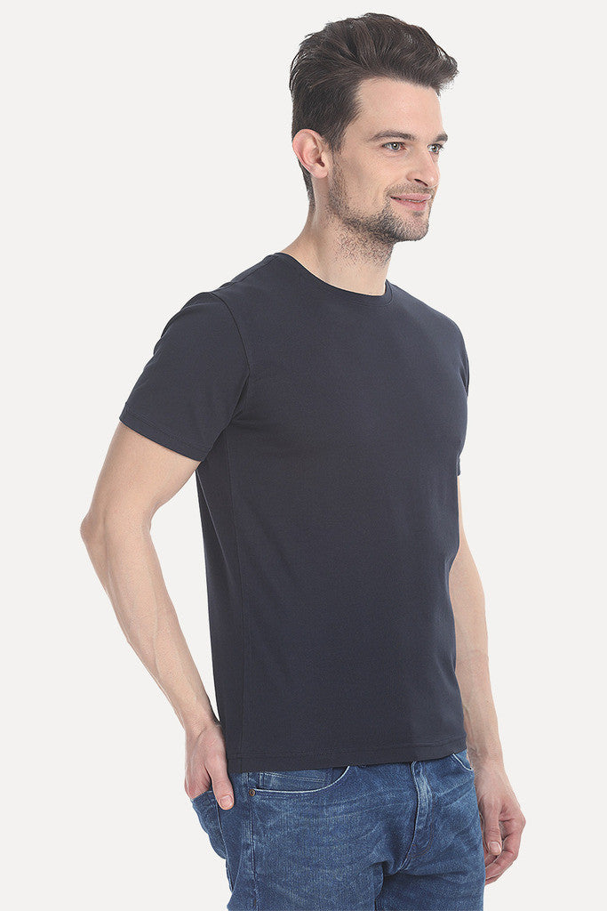 Crew Neck Slight Stretch Solid Tee