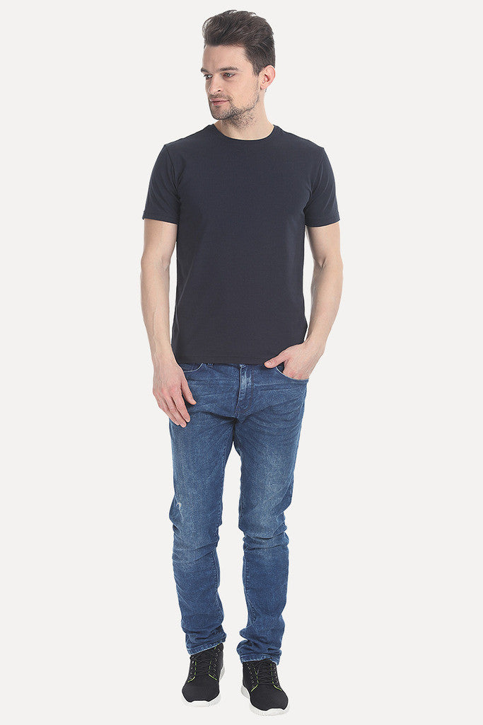 Crew Neck Slight Stretch Solid Tee