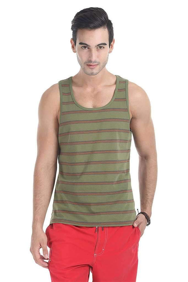 Crew Neck Yarn Dyed Jacquard Tank