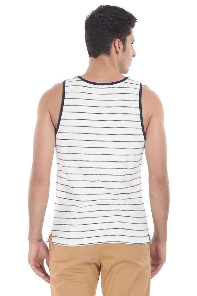 Crew Neck Yarn Dyed Jacquard Tank