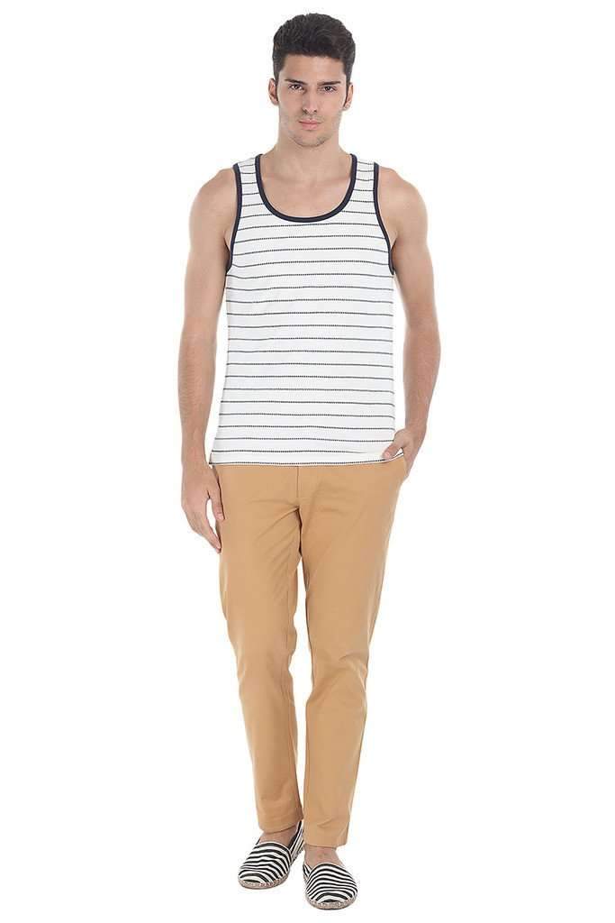 Crew Neck Yarn Dyed Jacquard Tank