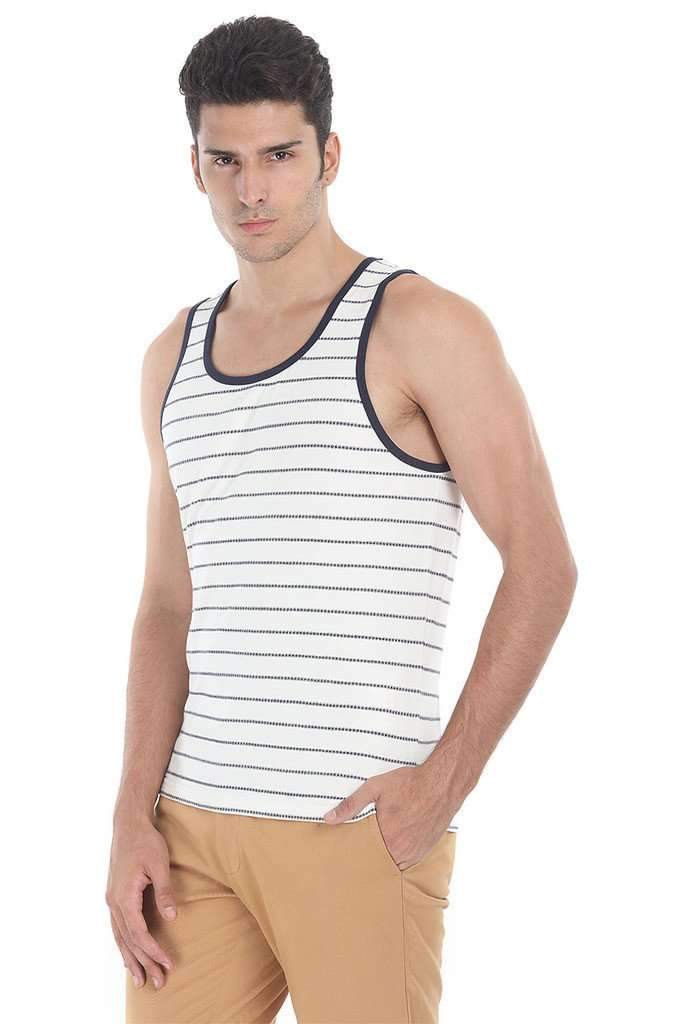 Crew Neck Yarn Dyed Jacquard Tank
