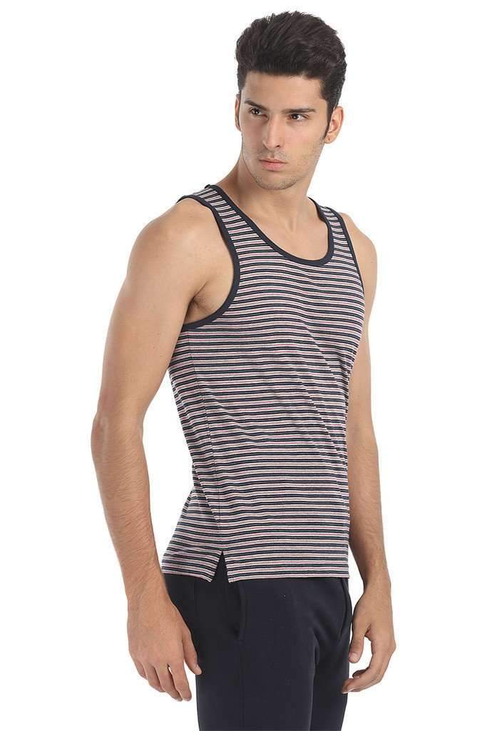 Crew Neck Yarn Dyed Jacquard Tank