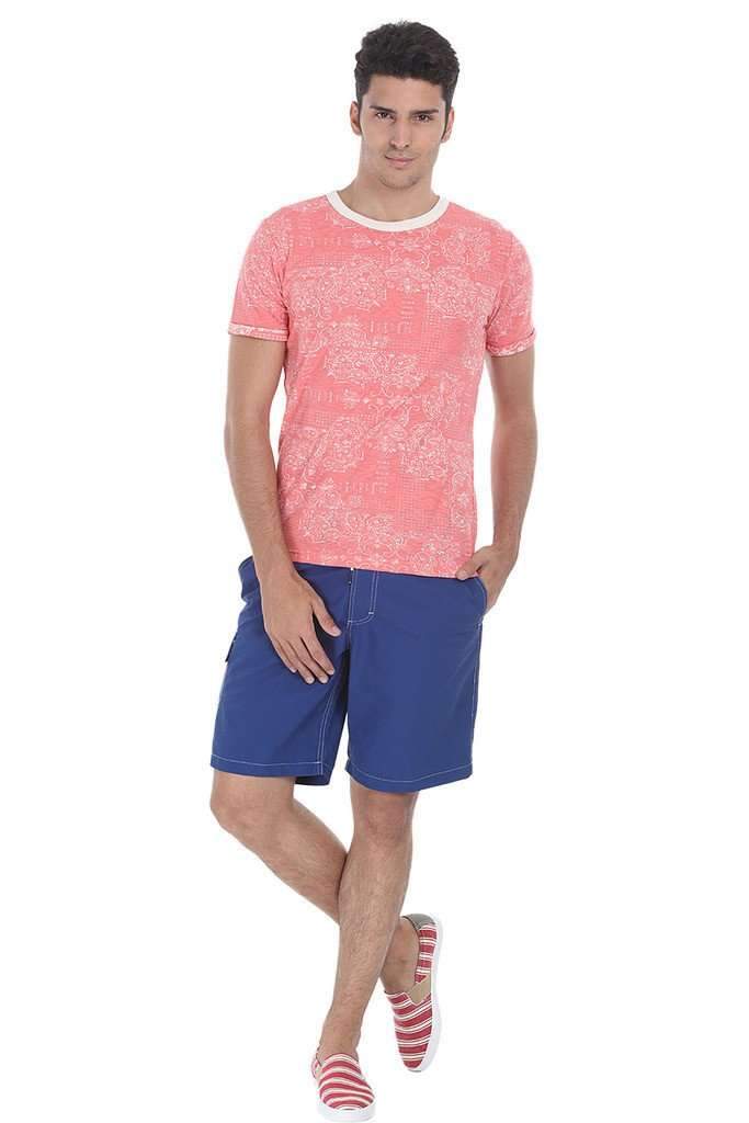 Crew Neck Yarn Dyed Jacquard Tee