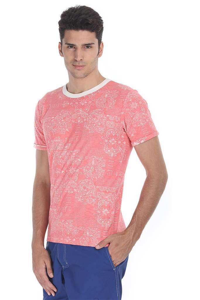 Crew Neck Yarn Dyed Jacquard Tee