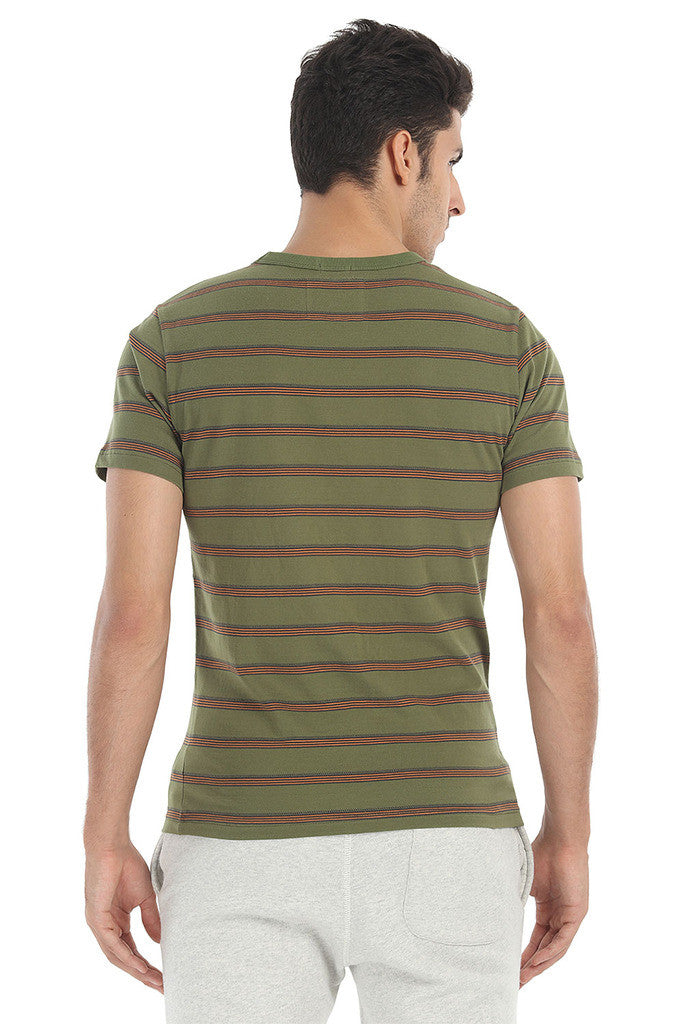 Crew Neck Yarn Dyed Jacquard Tee