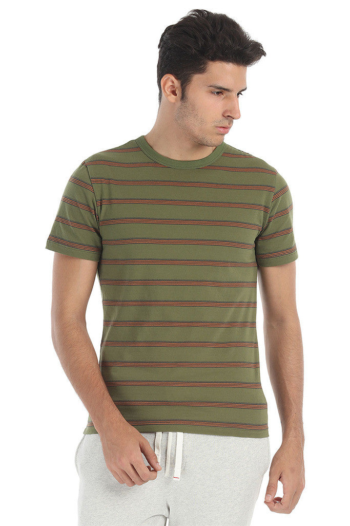 Crew Neck Yarn Dyed Jacquard Tee