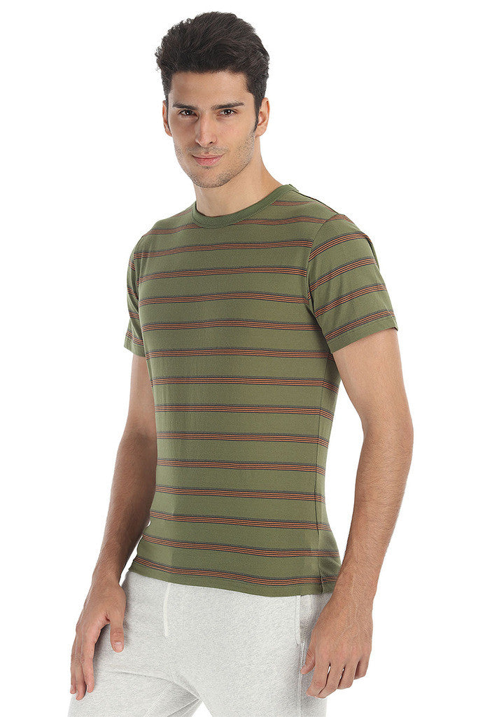 Crew Neck Yarn Dyed Jacquard Tee