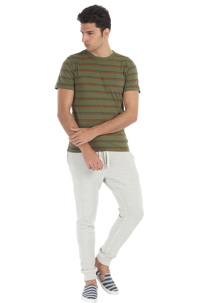 Crew Neck Yarn Dyed Jacquard Tee