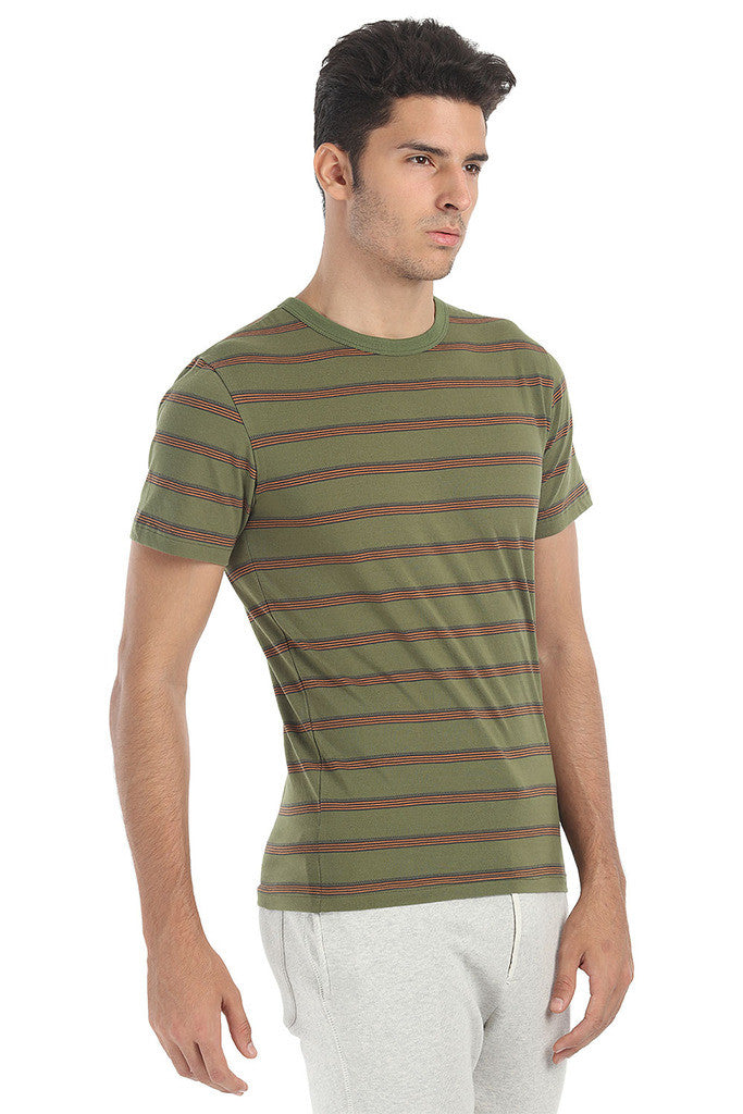 Crew Neck Yarn Dyed Jacquard Tee