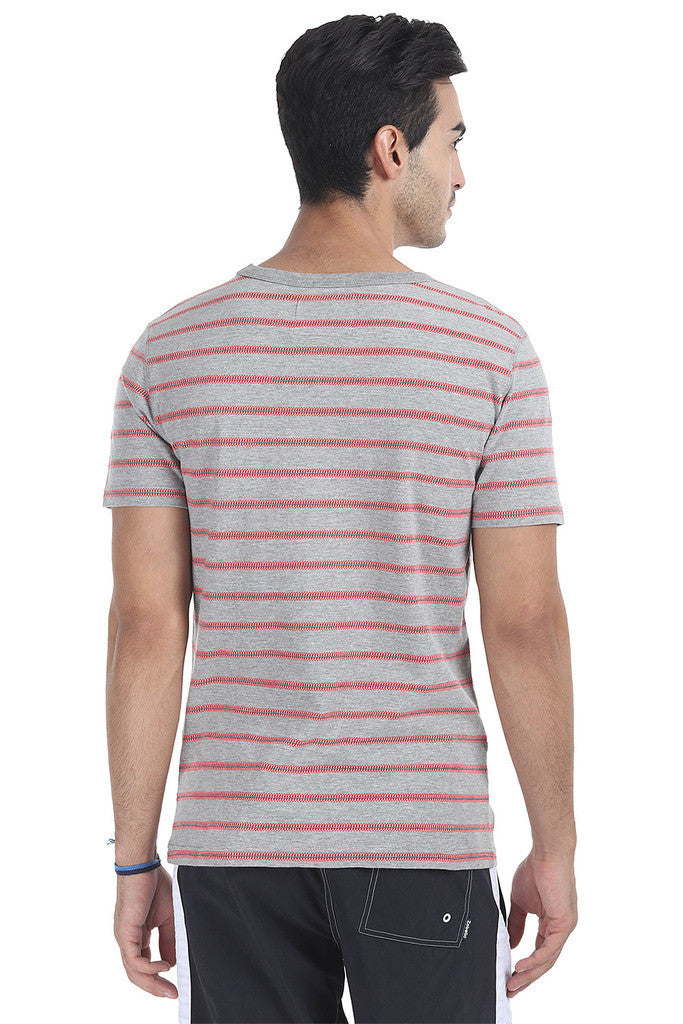 Crew Neck Yarn Dyed Jacquard Tee