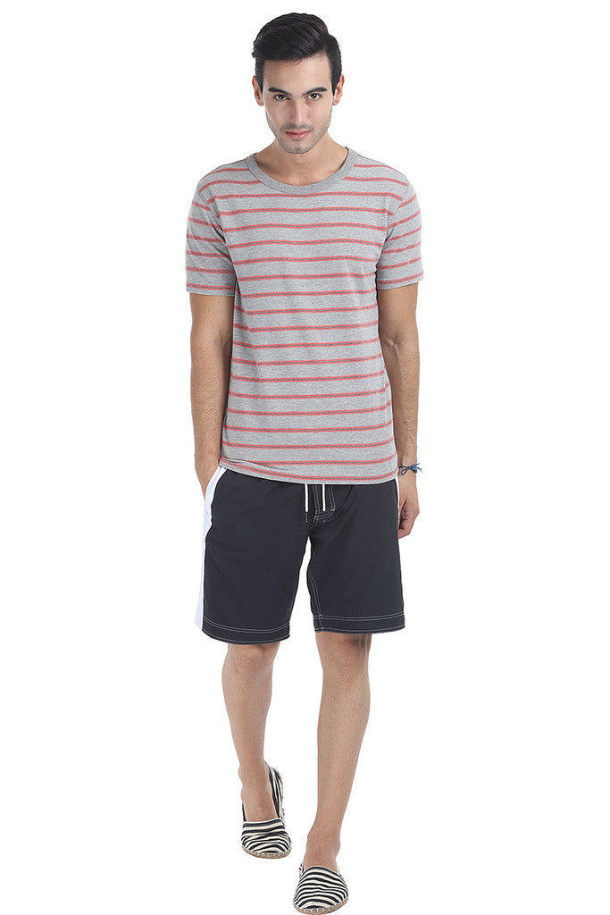 Crew Neck Yarn Dyed Jacquard Tee