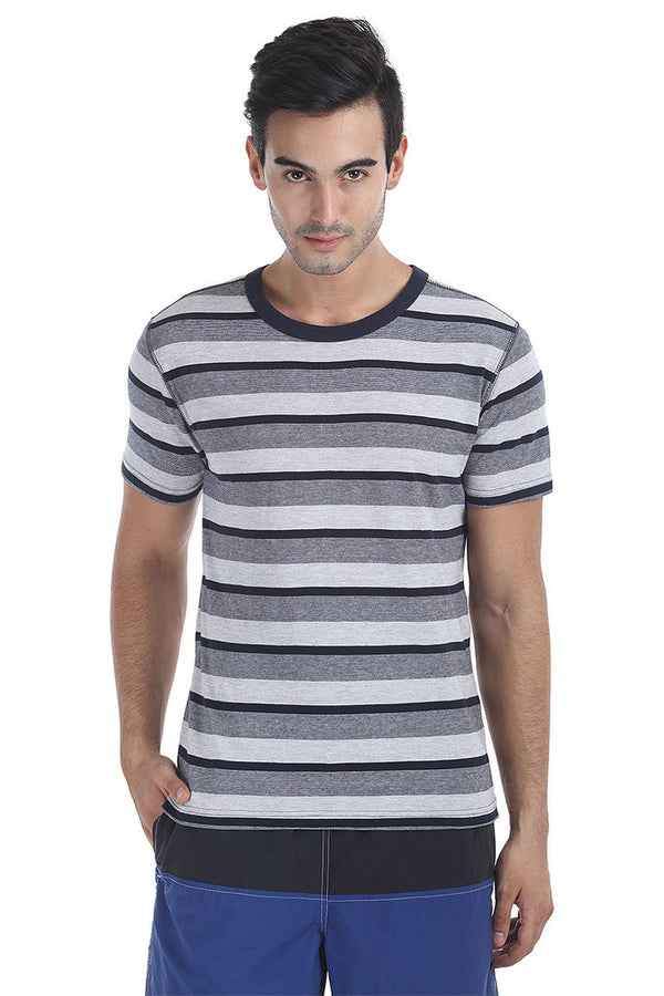 Crew Neck Yarn Dyed Jacquard Tee