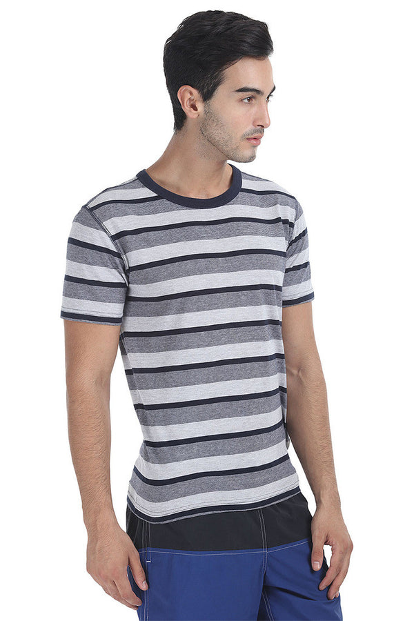 Crew Neck Yarn Dyed Jacquard Tee