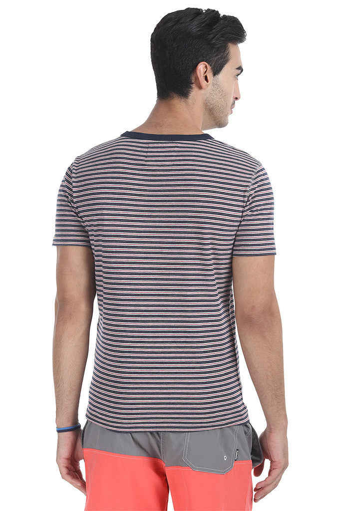 Crew Neck Yarn Dyed Jacquard Tee