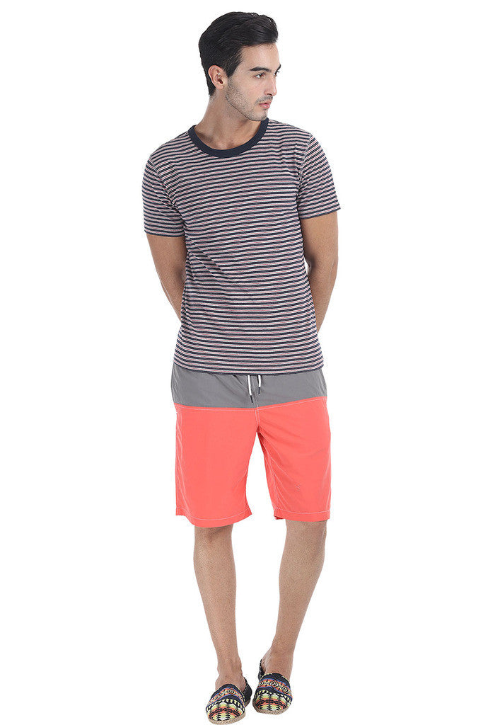 Crew Neck Yarn Dyed Jacquard Tee