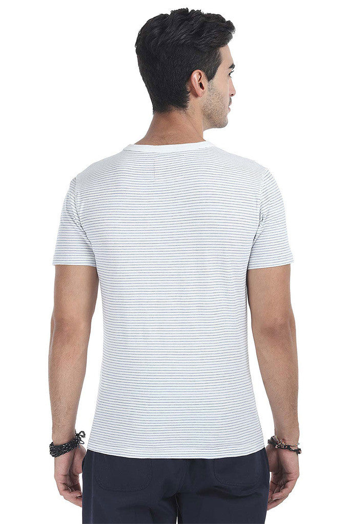 Crew Neck Yarn Dyed Jacquard Tee