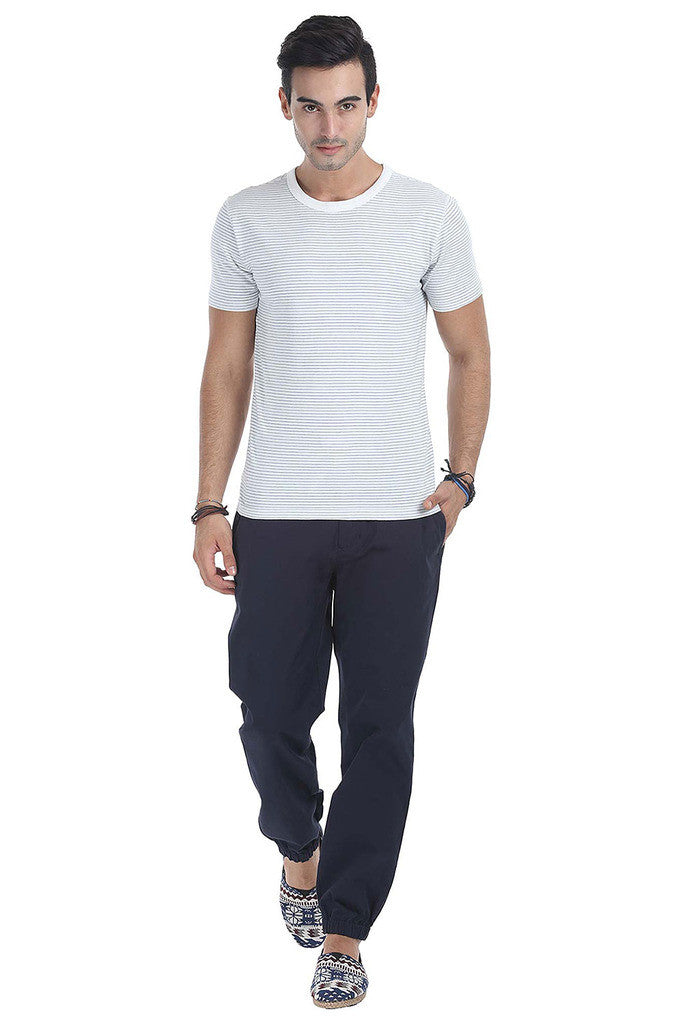 Crew Neck Yarn Dyed Jacquard Tee