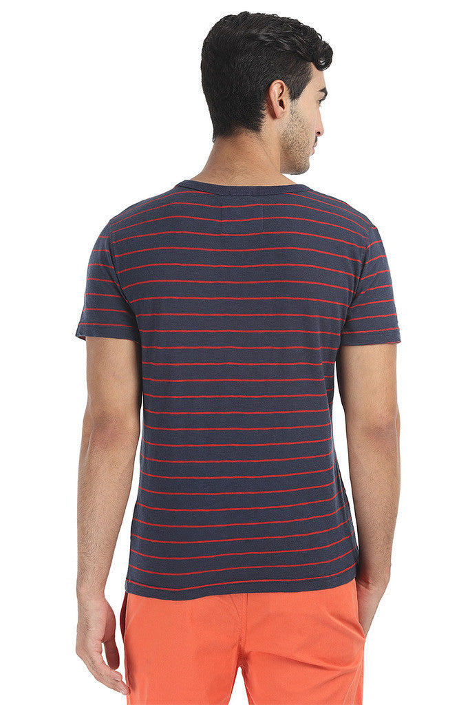Crew Neck Yarn Dyed Jacquard Tee