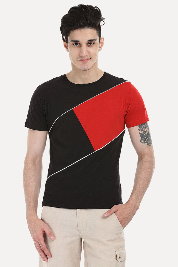 Cross Block Slub Tee