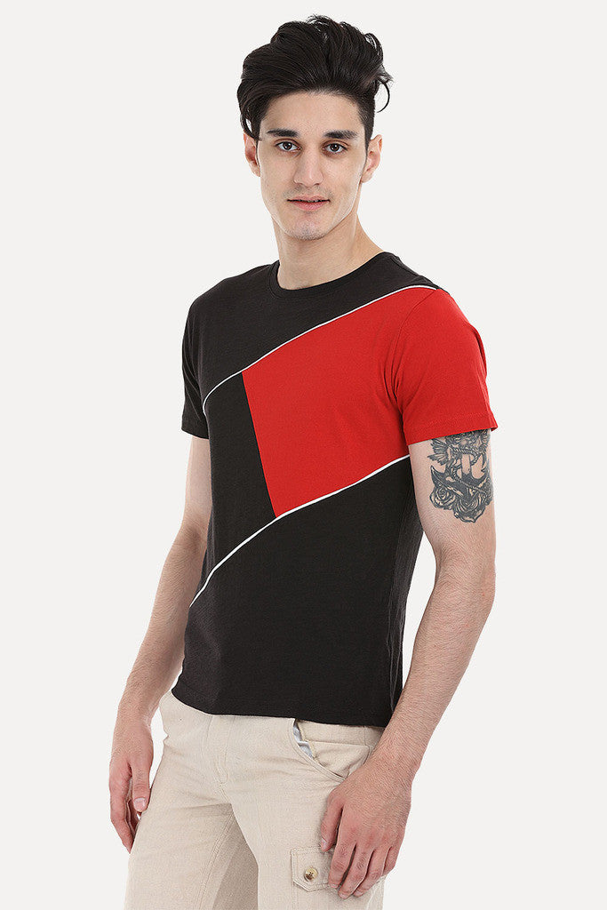 Cross Block Slub Tee