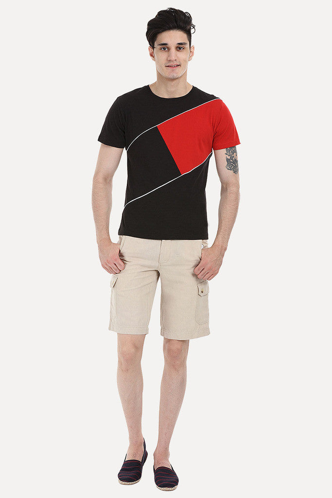Cross Block Slub Tee