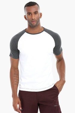 Colorblock Raglan Crew Cotton T-Shirt