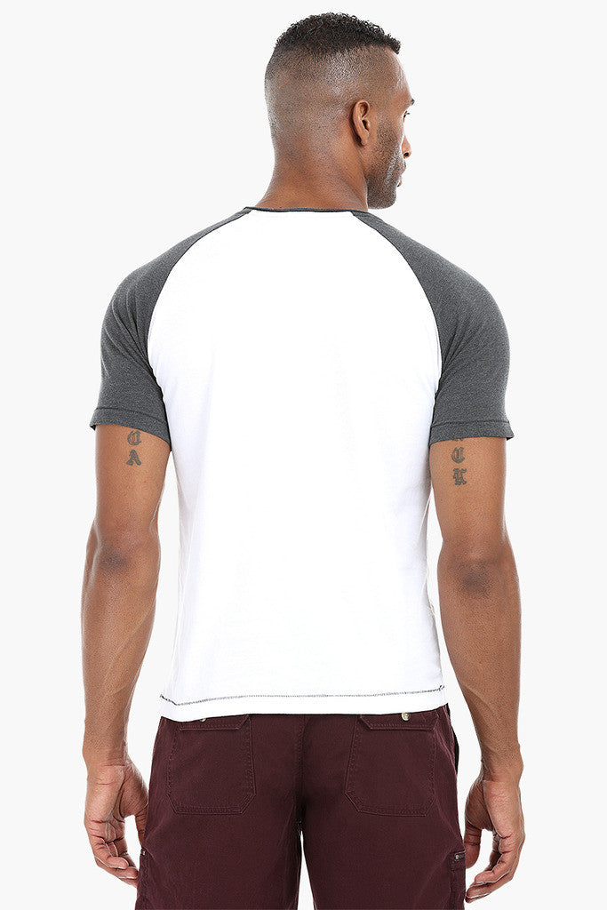 Colorblock Raglan Crew Cotton T-Shirt