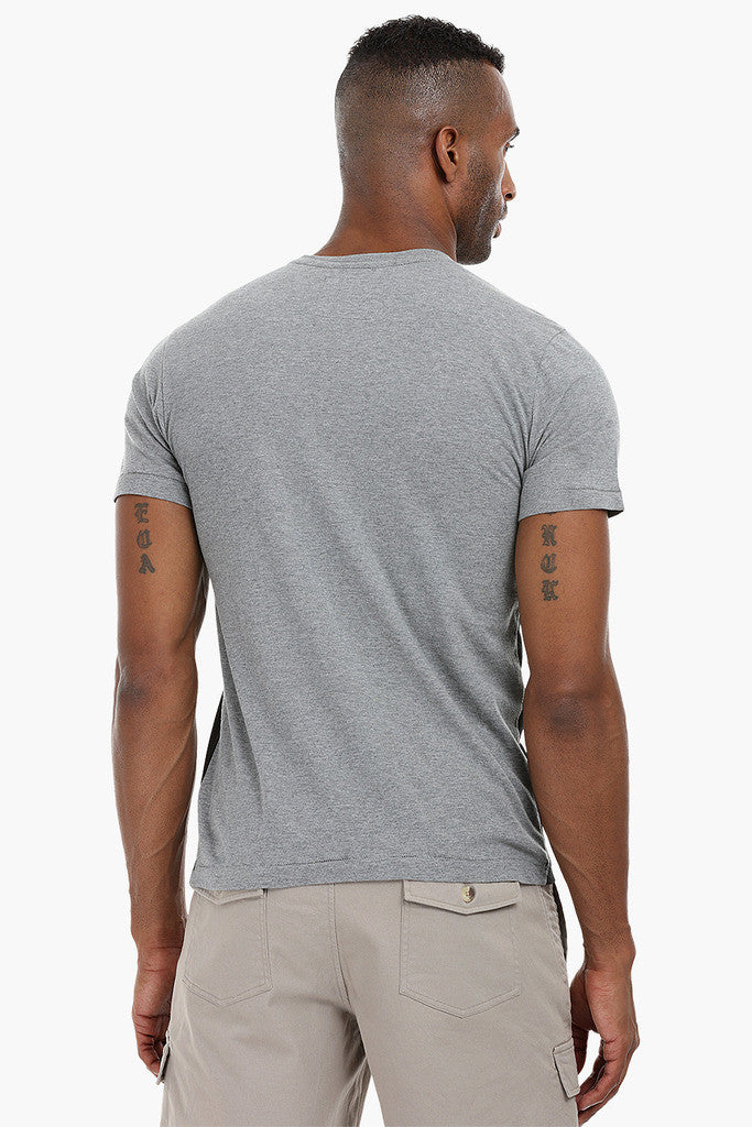 Cut and Sew Panel Cotton T-Shirt