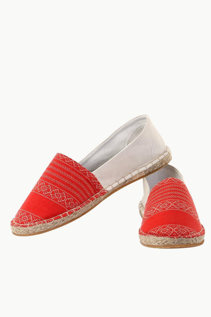 Cut N Sew Red Print Espadrilles