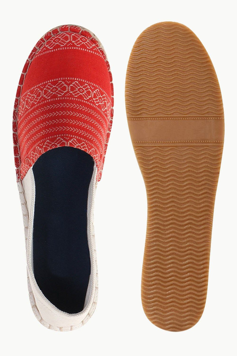 Cut N Sew Red Print Espadrilles