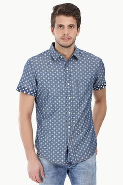 Denim Ikat Enzyme Wash Shirt