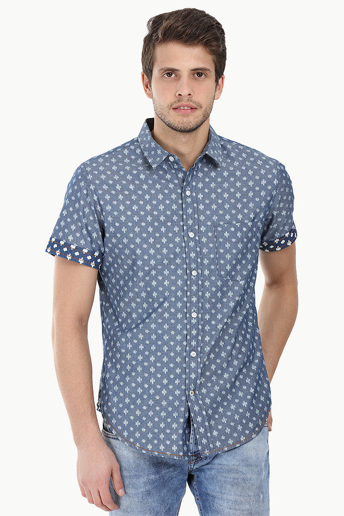 Denim Ikat Enzyme Wash Shirt