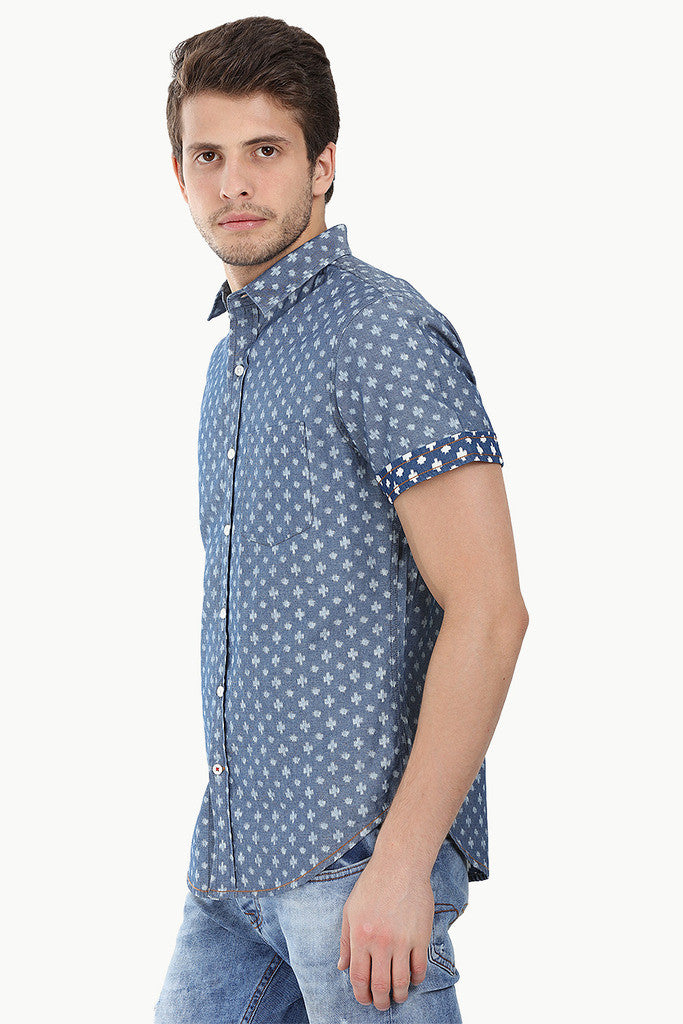 Denim Ikat Enzyme Wash Shirt