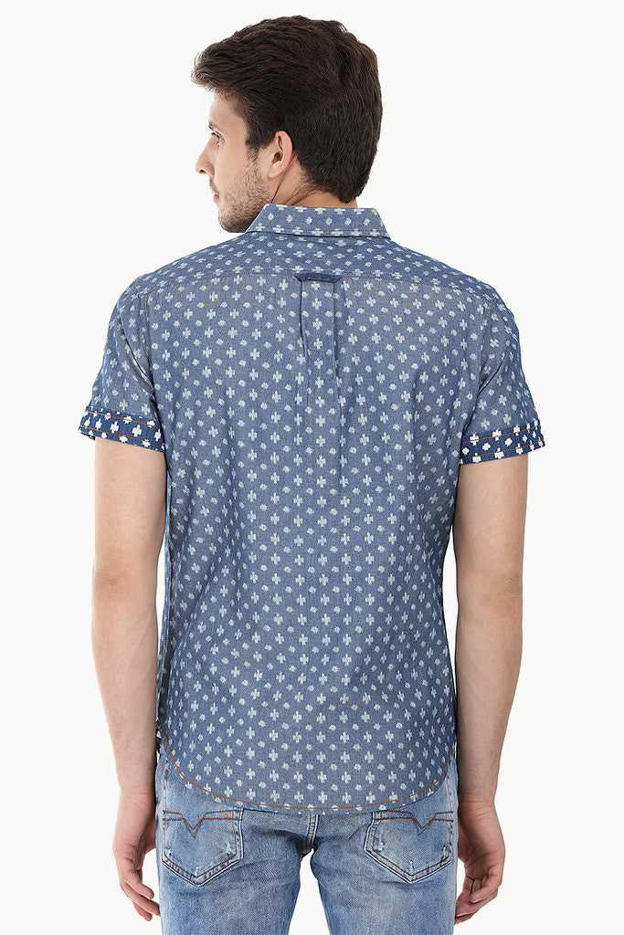 Denim Ikat Enzyme Wash Shirt