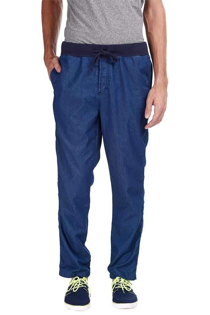 Denim Slub Solid Jogger Pants