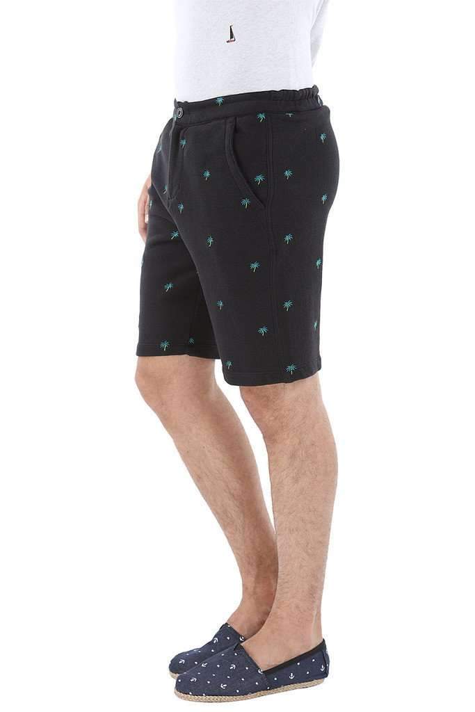 Desert Palm Embroidered Knit Shorts