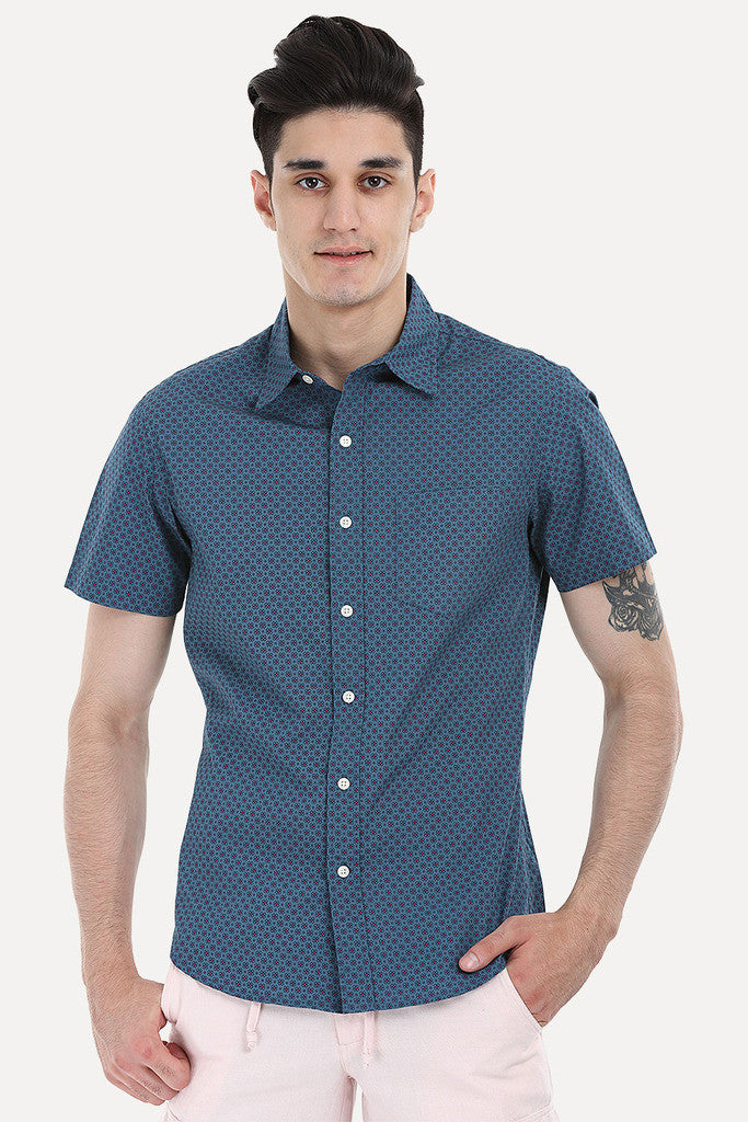 Ditsy Print Soft Poplin Shirt 