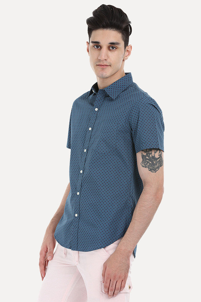 Ditsy Print Soft Poplin Shirt