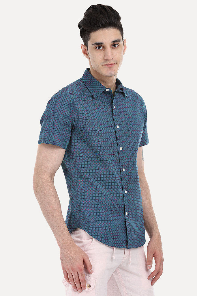 Ditsy Print Soft Poplin Shirt