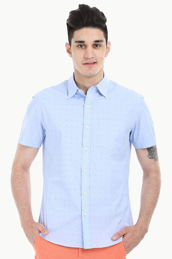 Ditsy Print Soft Poplin Shirt 