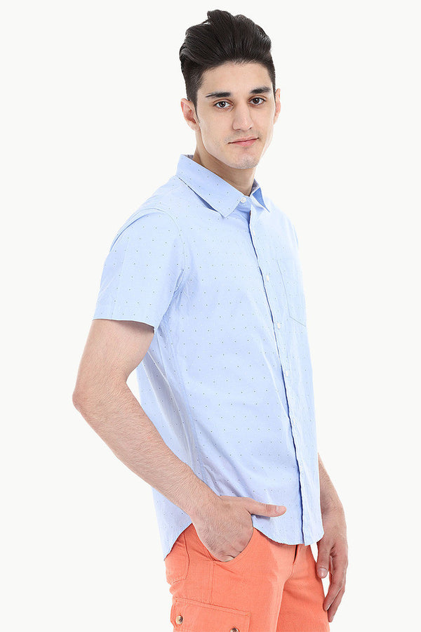 Ditsy Print Soft Poplin Shirt