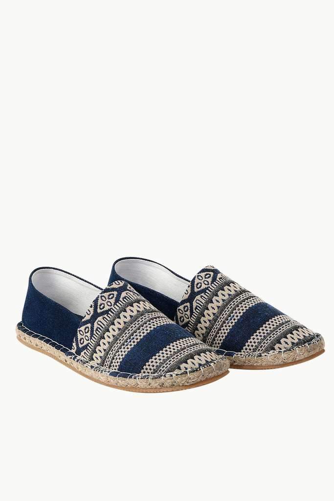 Dobby Navy Detail Ikat Espadrilles