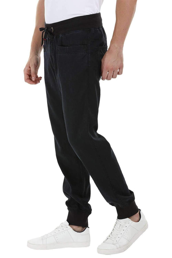 Drawcords Dark Indigo Denim Cuff Joggers