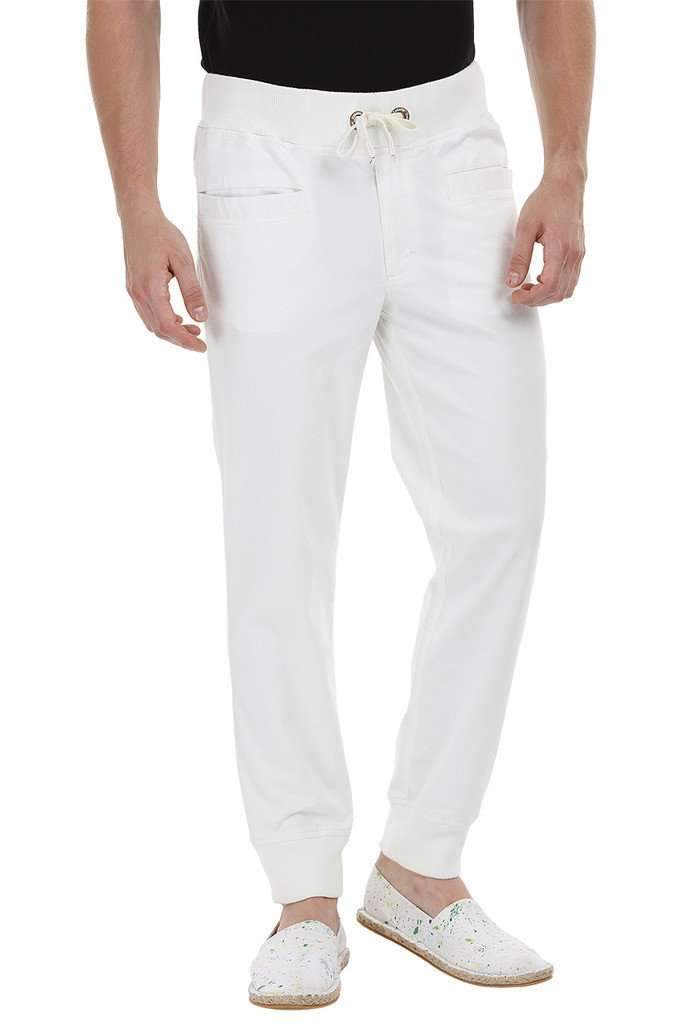 Drawcords White Cuff Joggers 