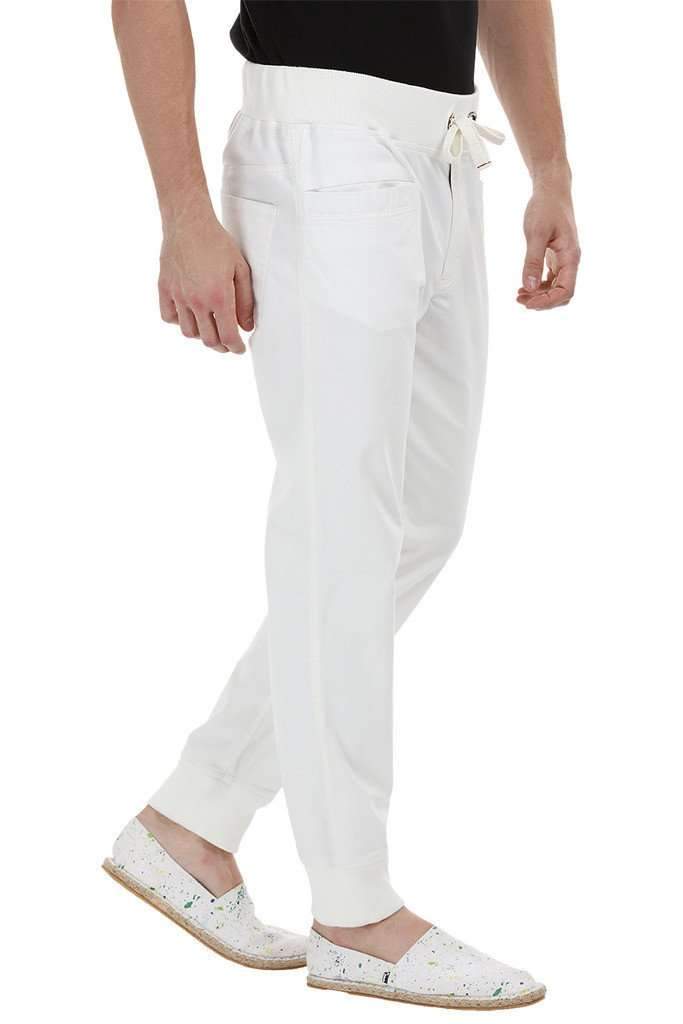 Drawcords White Cuff Joggers 