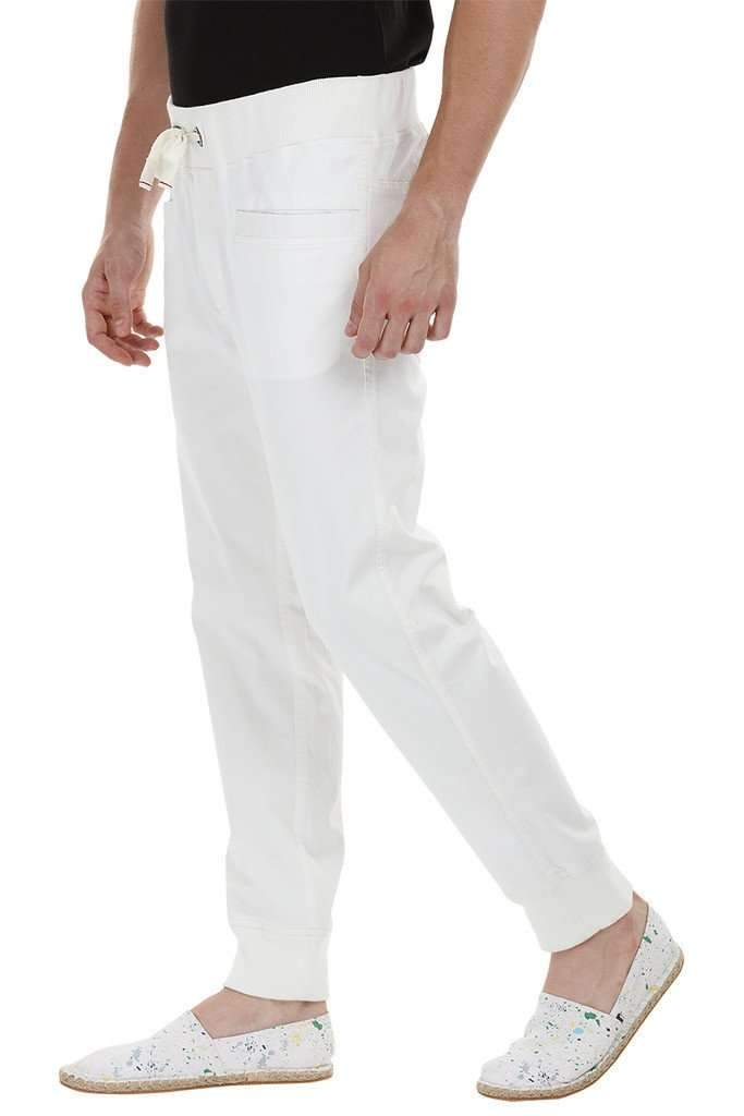 Drawcords White Cuff Joggers 