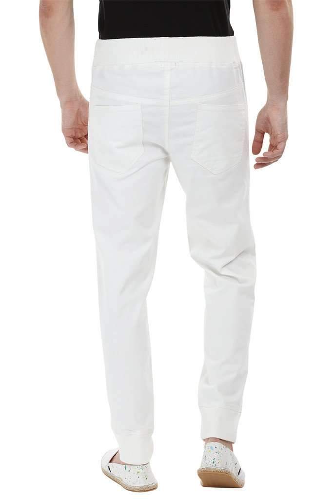 Drawcords White Cuff Joggers 