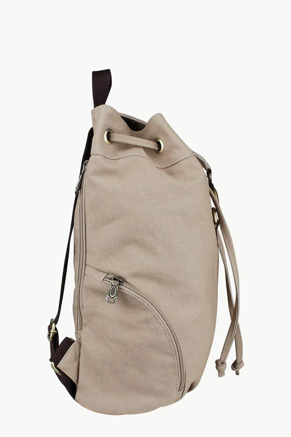 Dyed Canvas Backpack With Drawstrings